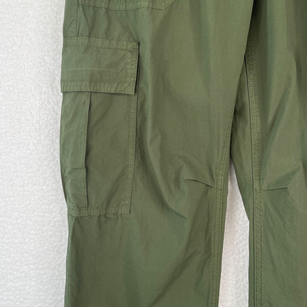 Aerie Womens Olive Green Cotton Cargo Pants Elastic Waist Toggle Hem Small - Picture 3 of 12